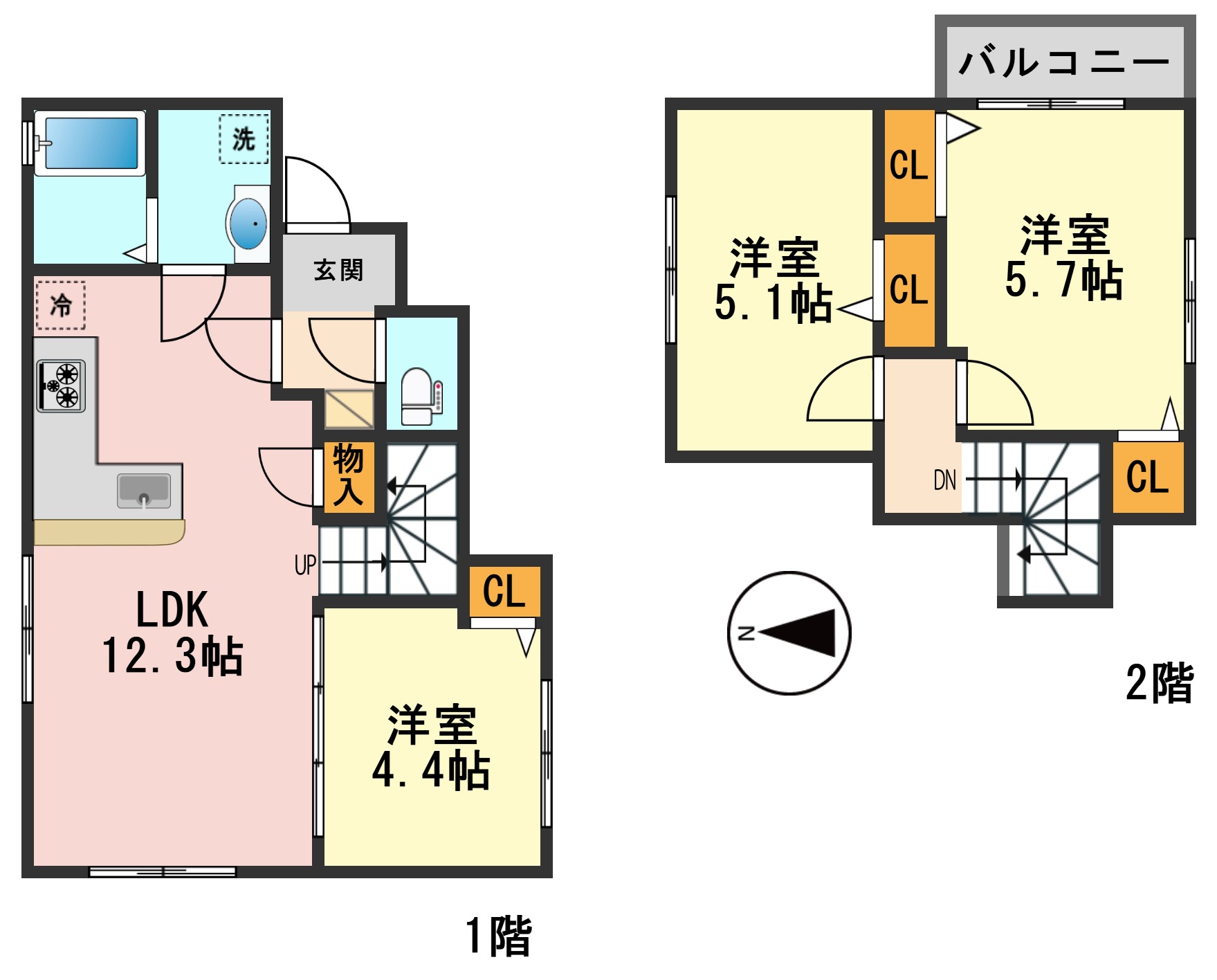 京成本線 江戸川駅 徒歩4分 3階建 築4年の間取り写真