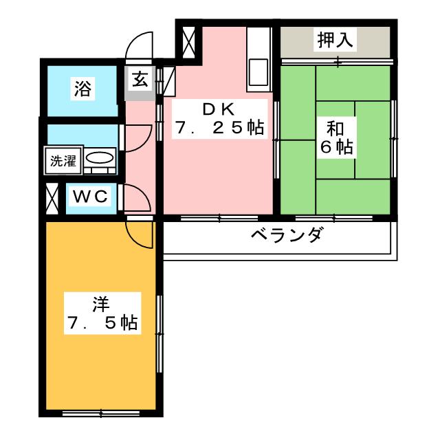 フラット百合ヶ丘の間取り写真