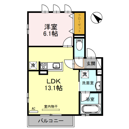 舞鶴市溝尻町のアパートの間取り