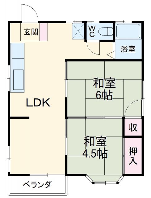 船橋市咲が丘のアパートの間取り