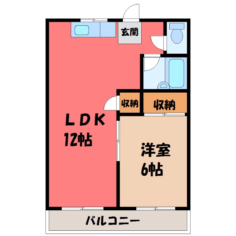 小山市大字羽川のアパートの間取り