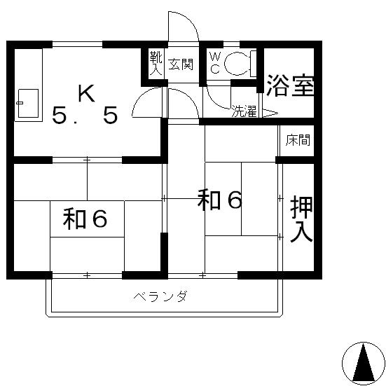 大津市丸の内町のアパートの間取り