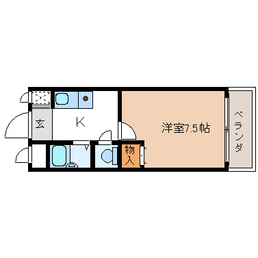 長岡京市天神のマンションの間取り