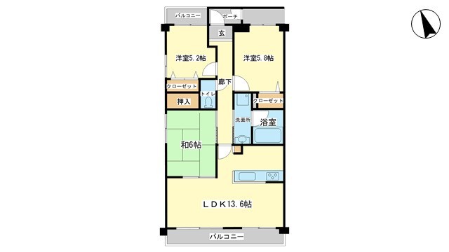 姫路市青山北のマンションの間取り