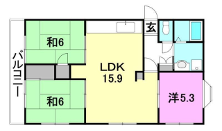 松山市道後今市のマンションの間取り