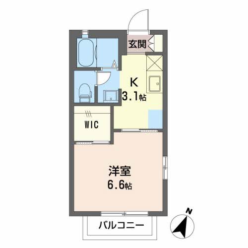 伊豆の国市田京のアパートの間取り