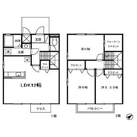 盛岡市山王町のアパートの間取り