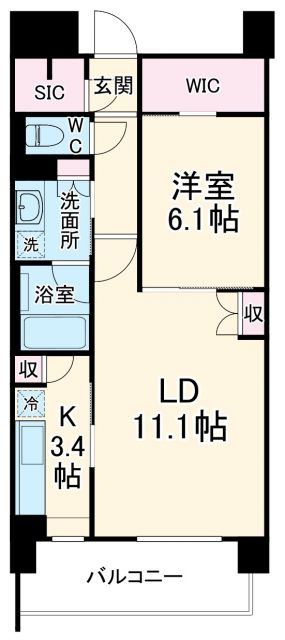 名古屋市瑞穂区高田町のマンションの間取り