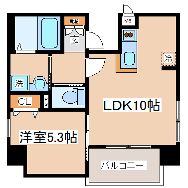 神戸市中央区御幸通のマンションの間取り