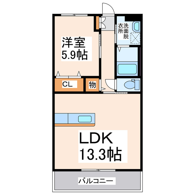 熊本市中央区八王寺町のマンションの間取り