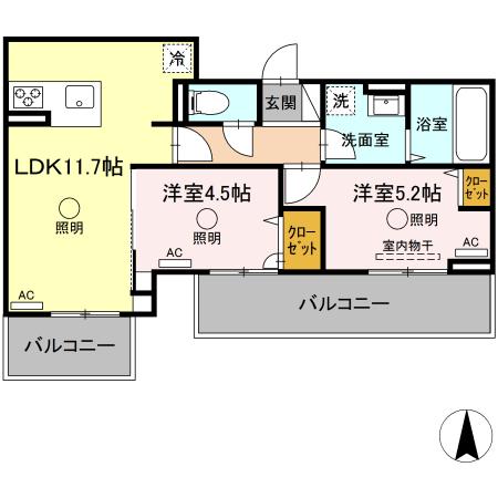 ルピナスシーサイド　D棟の間取り