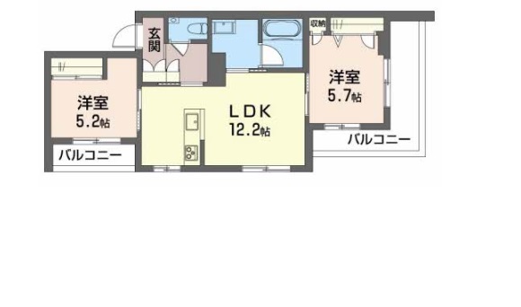 神戸市垂水区高丸のマンションの間取り