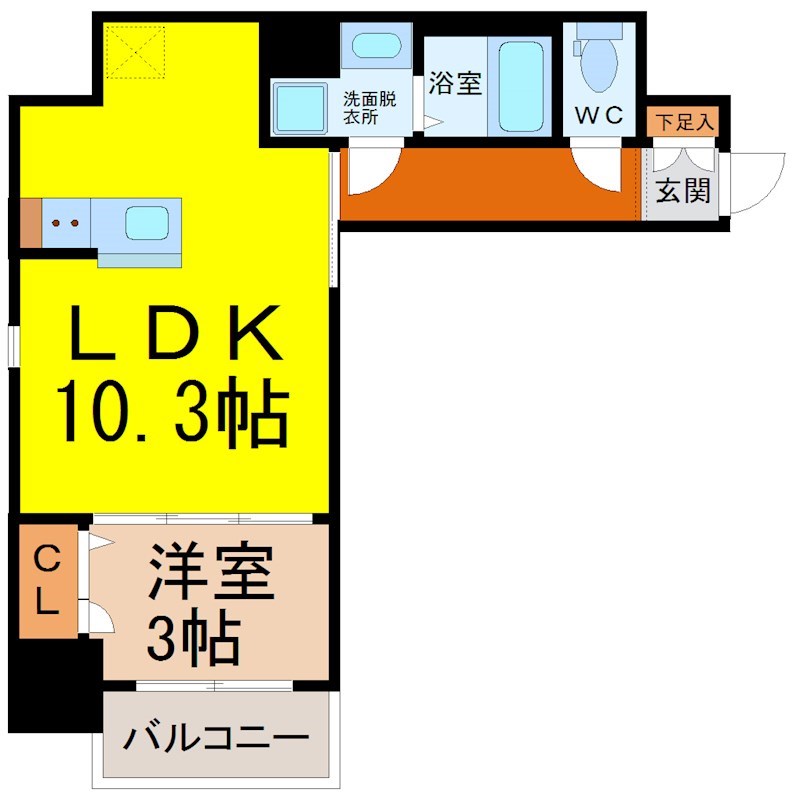 名古屋市中区千代田のマンションの間取り