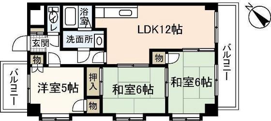 広島市安佐南区八木のマンションの間取り