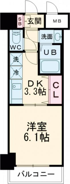 【神戸市兵庫区浜崎通のマンションの間取り】