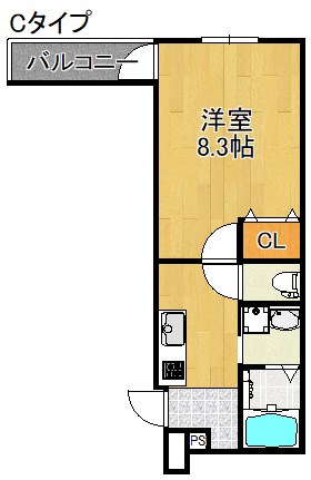 大阪市住之江区中加賀屋のアパートの間取り