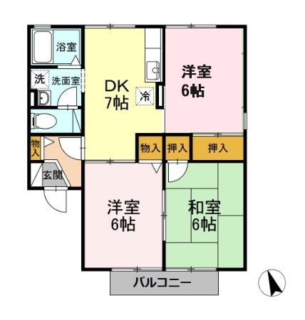 リバーサイド7 Bの間取り