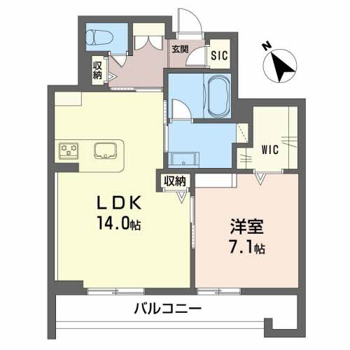 鹿児島市城山町のマンションの間取り