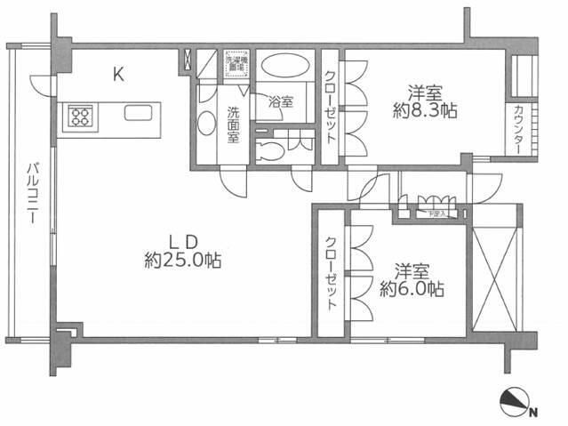 【新宿区北新宿のマンションの間取り】