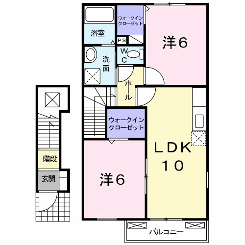 行橋市大字中津熊のアパートの間取り