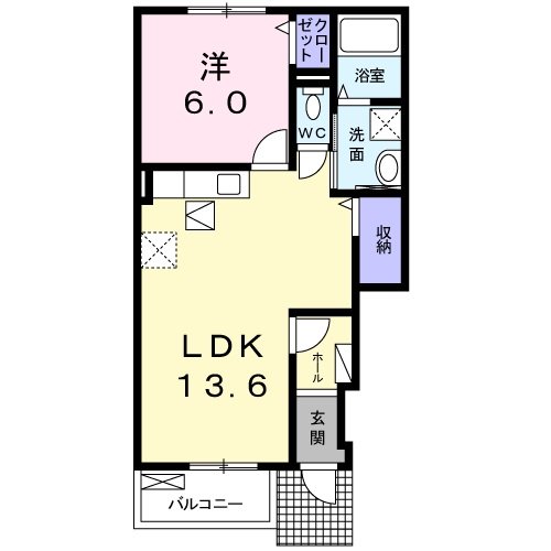 高松市勅使町のアパートの間取り