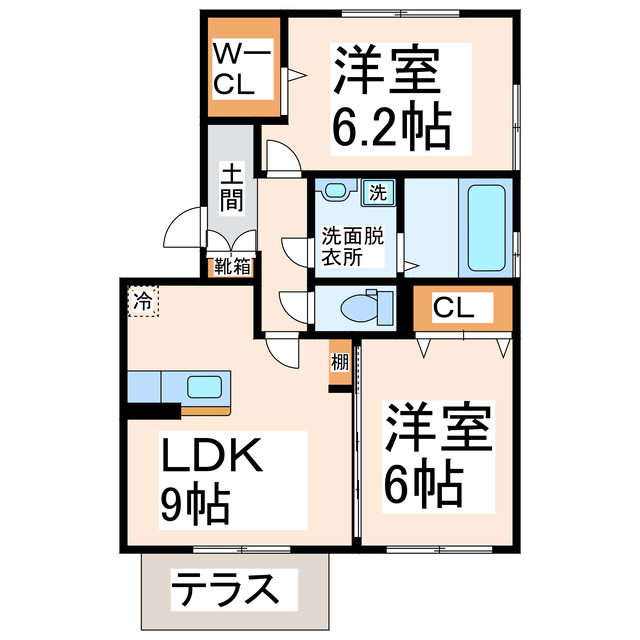 合志市須屋のアパートの間取り