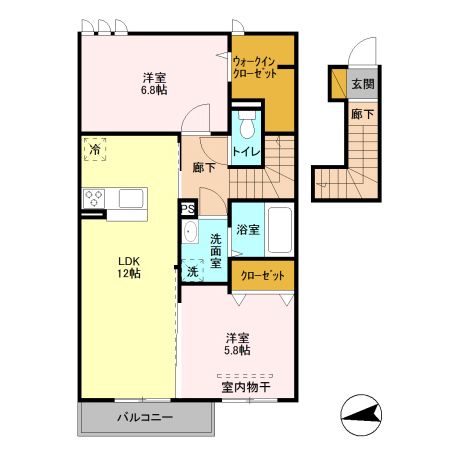 春日部市緑町のアパートの間取り