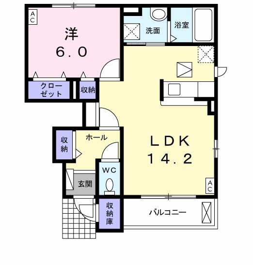 土岐市土岐津町土岐口のアパートの間取り