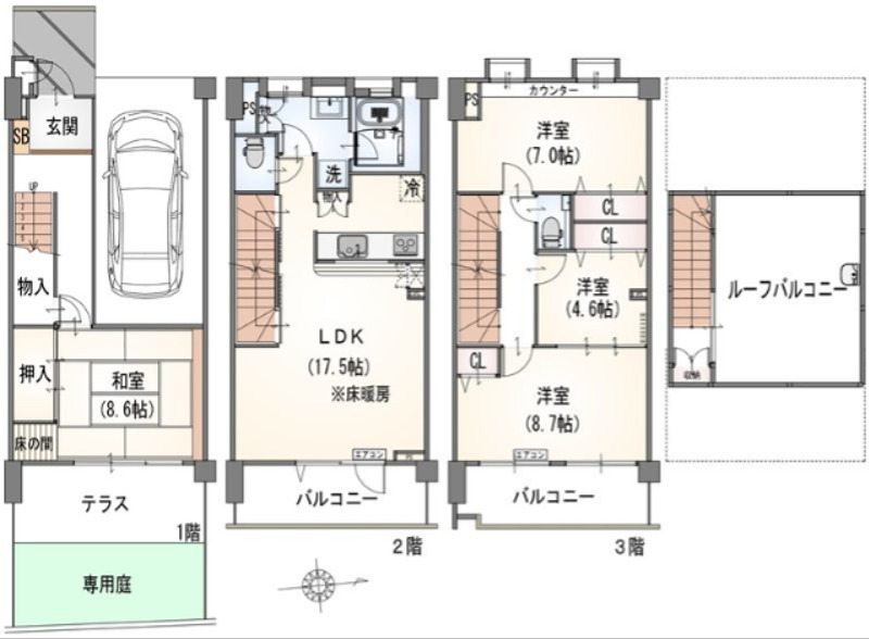 グローイングコート一橋学園の間取り