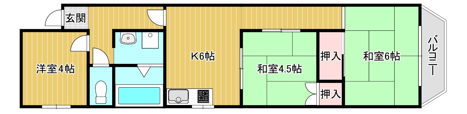 大阪市東成区大今里西のマンションの間取り