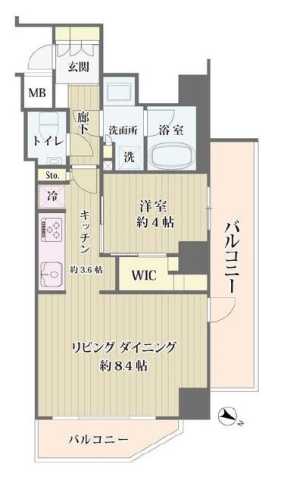 新宿区払方町のマンションの間取り