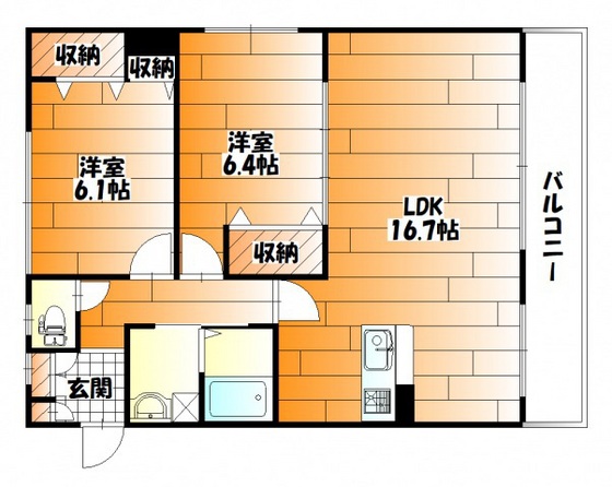 広島市西区古江西町のマンションの間取り