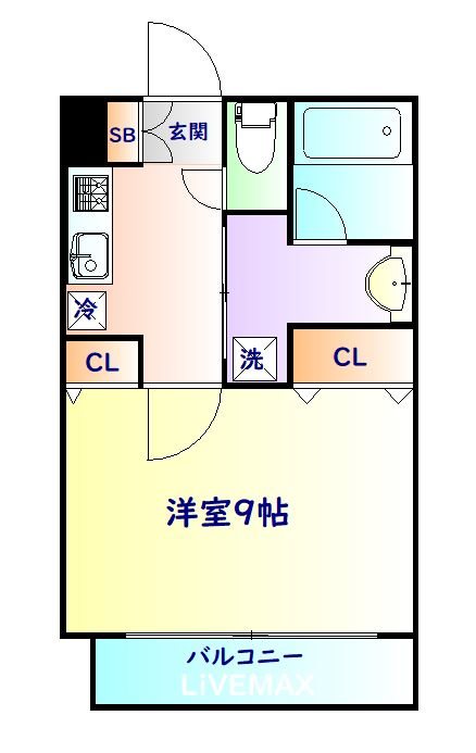 仙台市若林区新寺のマンションの間取り