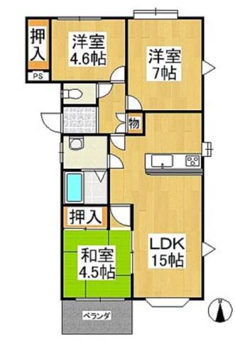 センターフィールド弐番館の間取り