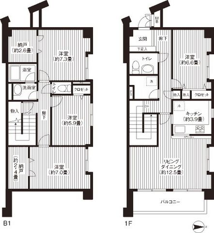 栗山ヴィレッジ七番館の間取り