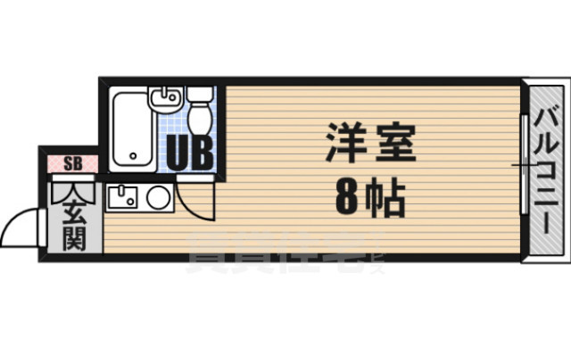 大阪市中央区高津のマンションの間取り