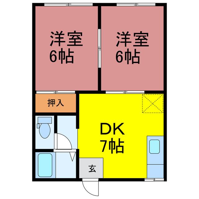 古河市鴻巣のアパートの間取り