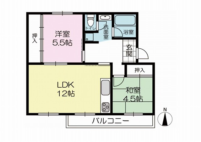 箕面粟生第二住宅１６棟の間取り