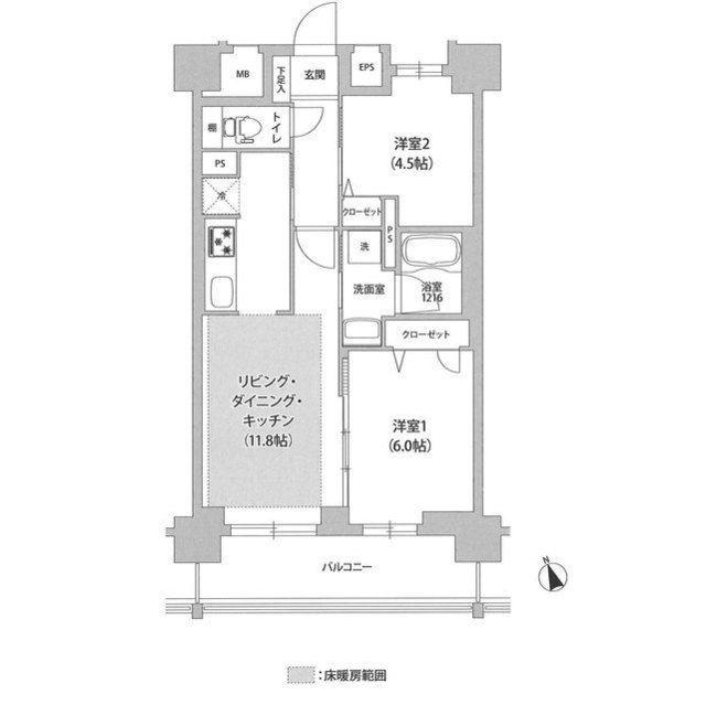 川口市本町のマンションの間取り