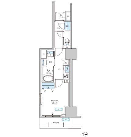 千葉市中央区中央のマンションの間取り