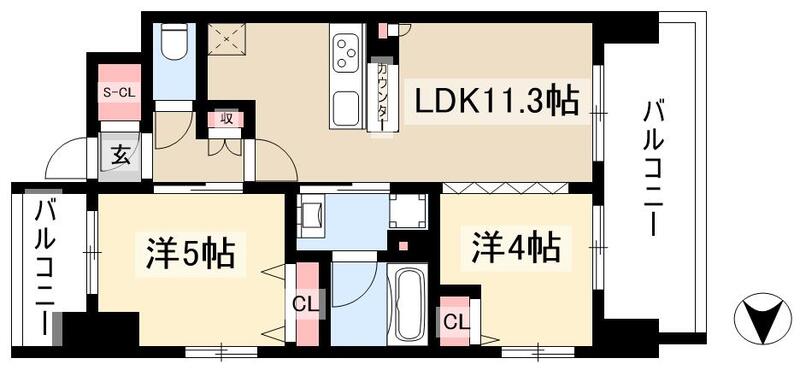 プレサンス　ロジェ　栄パークサウスの間取り