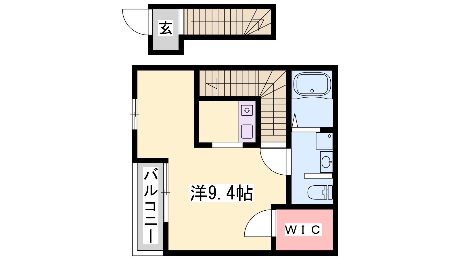 姫路市網干区田井のアパートの間取り