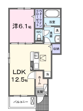 刈谷市東刈谷町のアパートの間取り