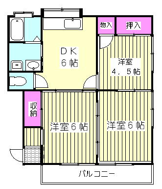 ラフォーレＡＳＵＫＡ　Ａ棟の間取り