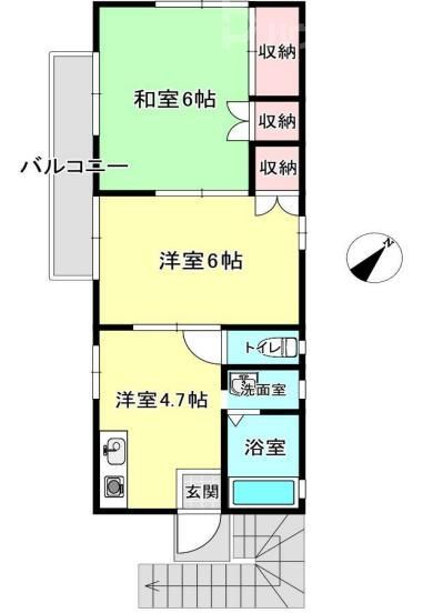 【柏市常盤台のアパートの間取り】