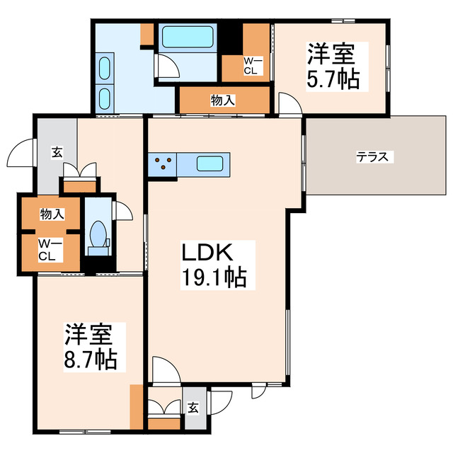 熊本市中央区大江のマンションの間取り