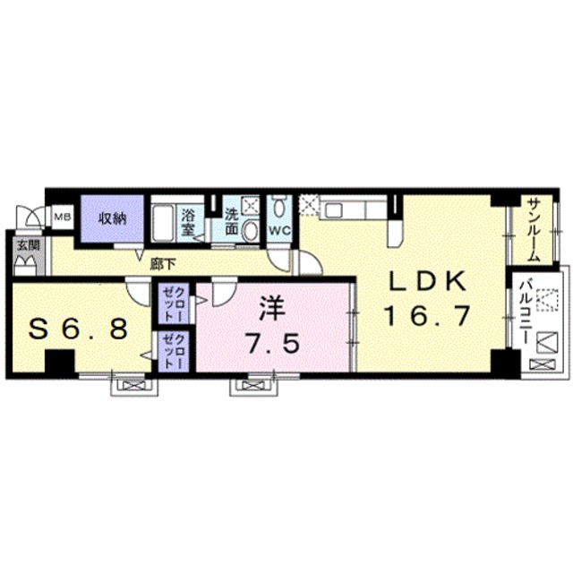 京都市右京区西院乾町のマンションの間取り