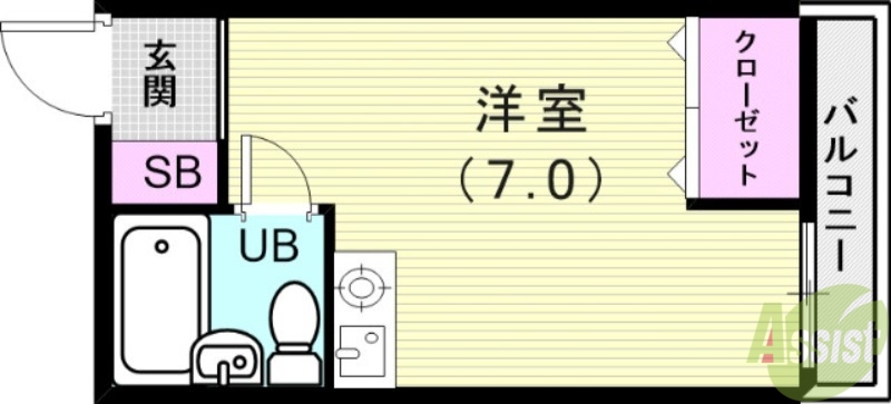 神戸市垂水区小束山本町のアパートの間取り