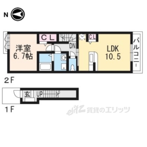 ミルト膳所Ｂの間取り