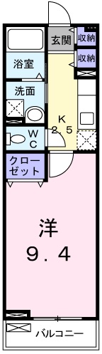 姫路市宮上町のアパートの間取り